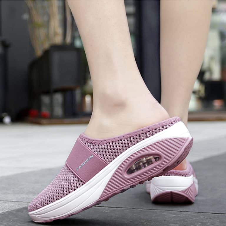 Chaussures Orthopédiques Femme Sans Lacets - Maille Respirante, Semelle Amortissante, Pied Large